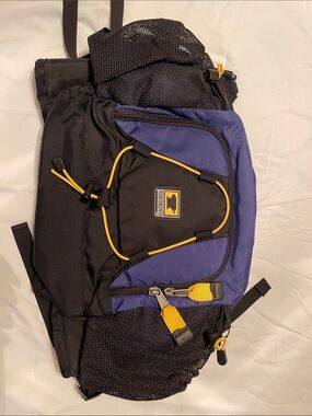 Mountainsmith Blue and Black Men's Hiking Backpack with Yellow Accents